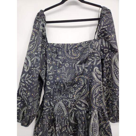 NWT Maeve Long-Sleeve Square-Neck Drop-Waist Mini Dress Sz XL #8H502 - Picture 5 of 11